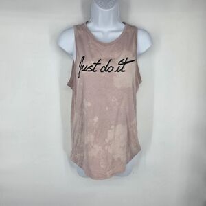 Nike Ladies Tee Dri-Fit Athletic Cut Shirt Pink Women Small Tanktop Just Do It